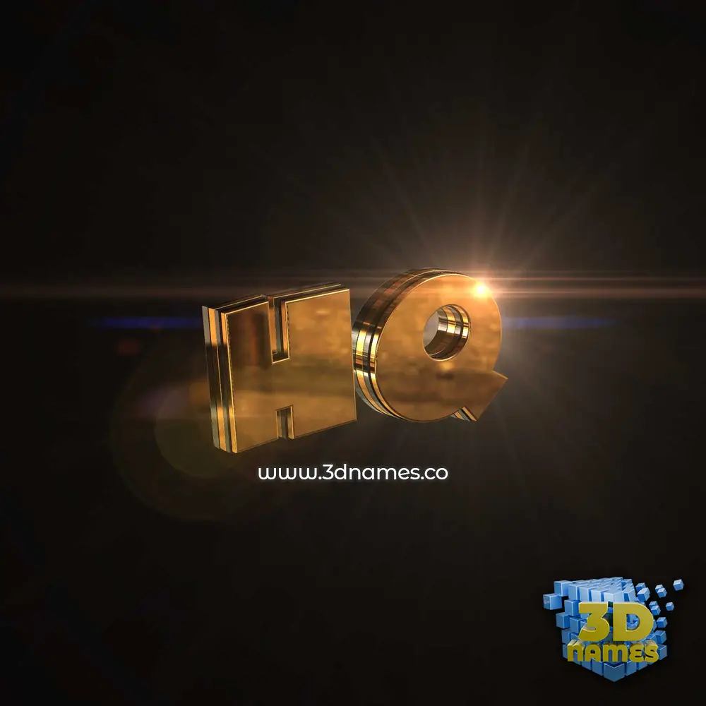 hq in Golden Sparkle style - 3D name wallpaper