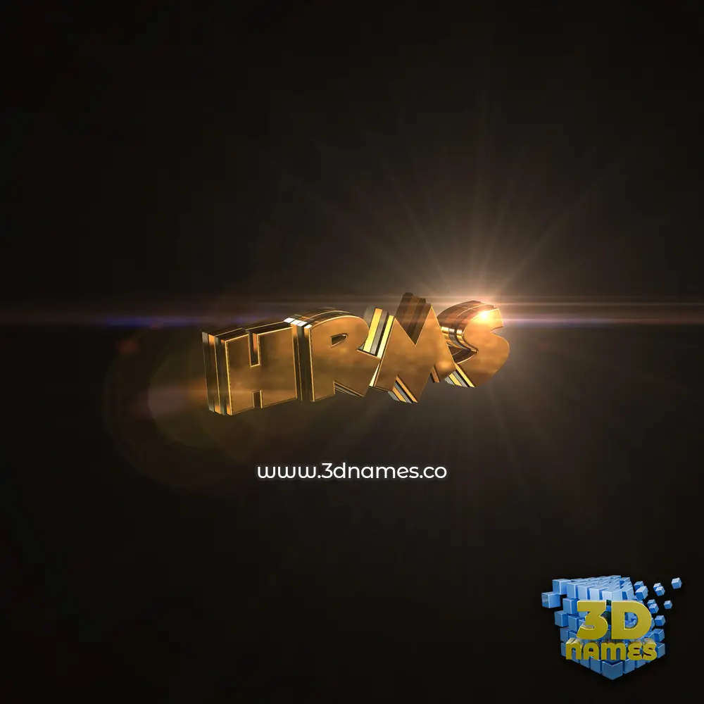 hrms in Golden Sparkle style - 3D name wallpaper