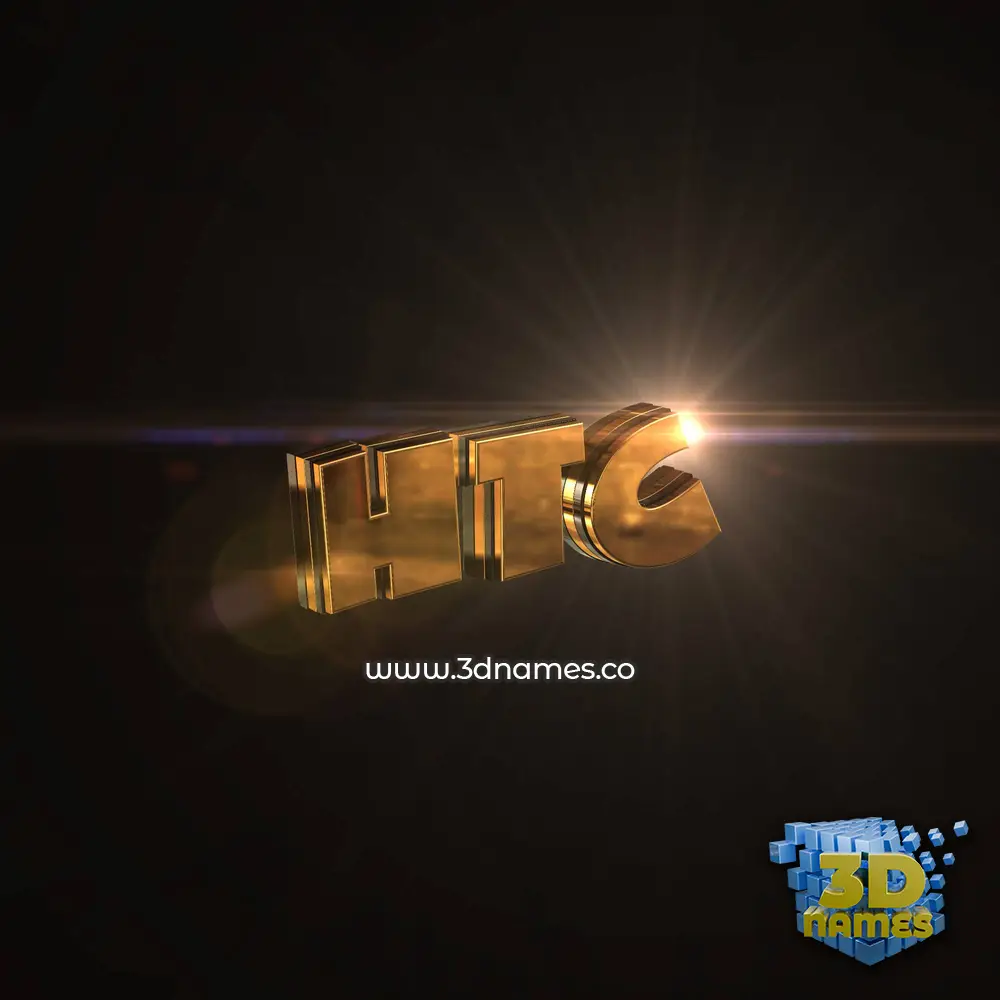 htc in Golden Sparkle style - 3D name wallpaper