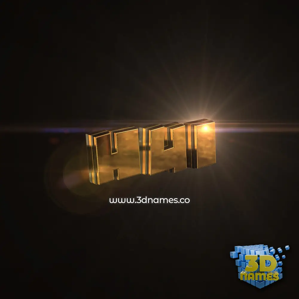 hui in Golden Sparkle style - 3D name wallpaper