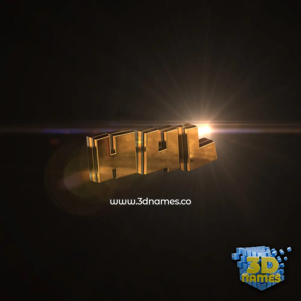 hul in Golden Sparkle style - 3D name wallpaper