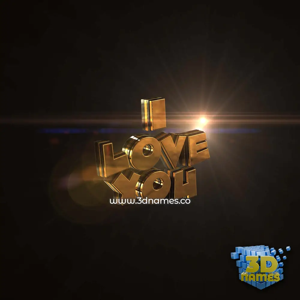 i love you in Golden Sparkle style - 3D name wallpaper