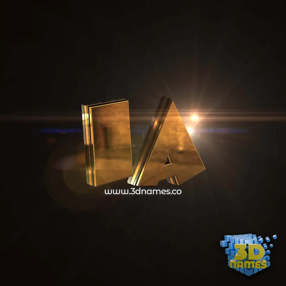 ia in Golden Sparkle style - 3D name wallpaper