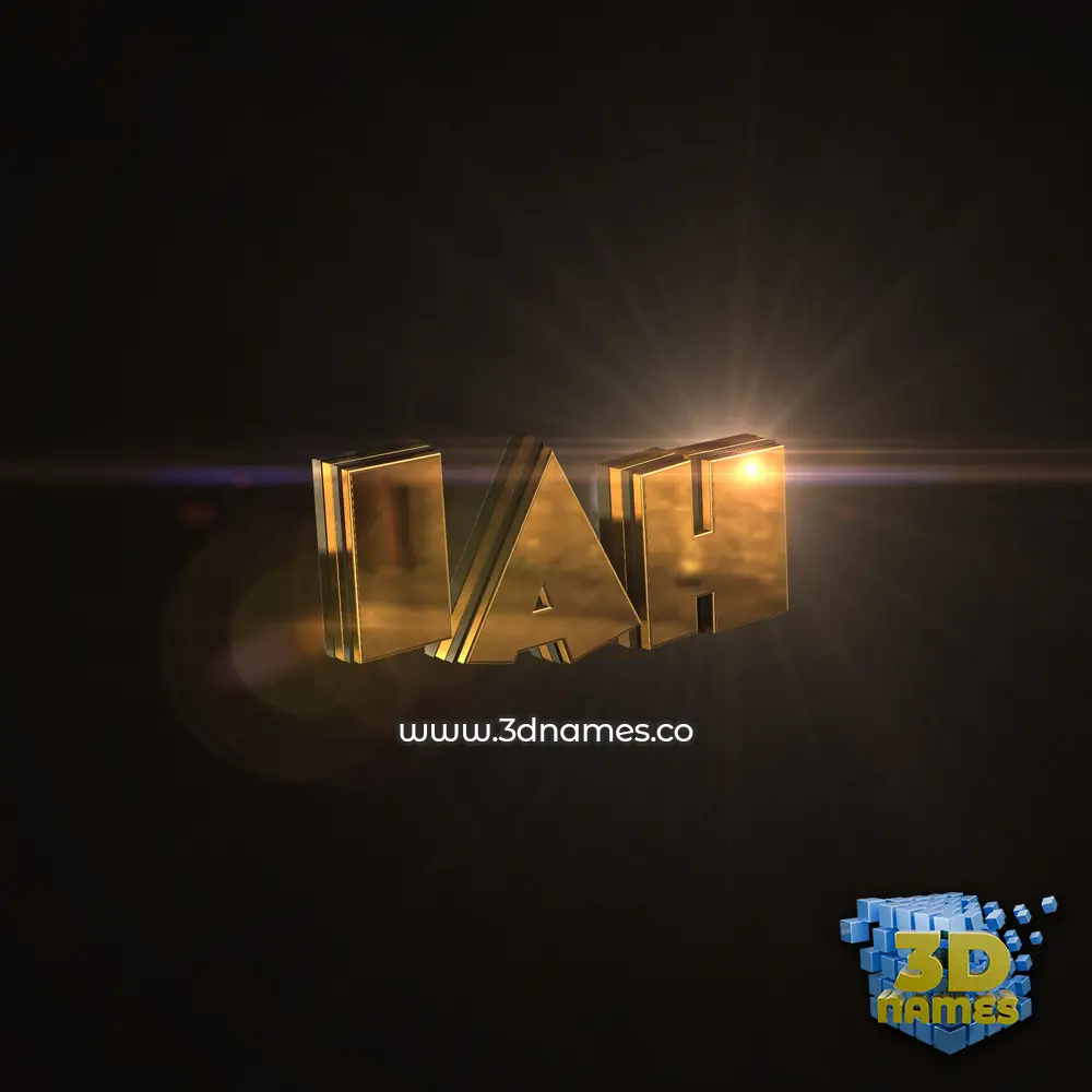 iah in Golden Sparkle style - 3D name wallpaper