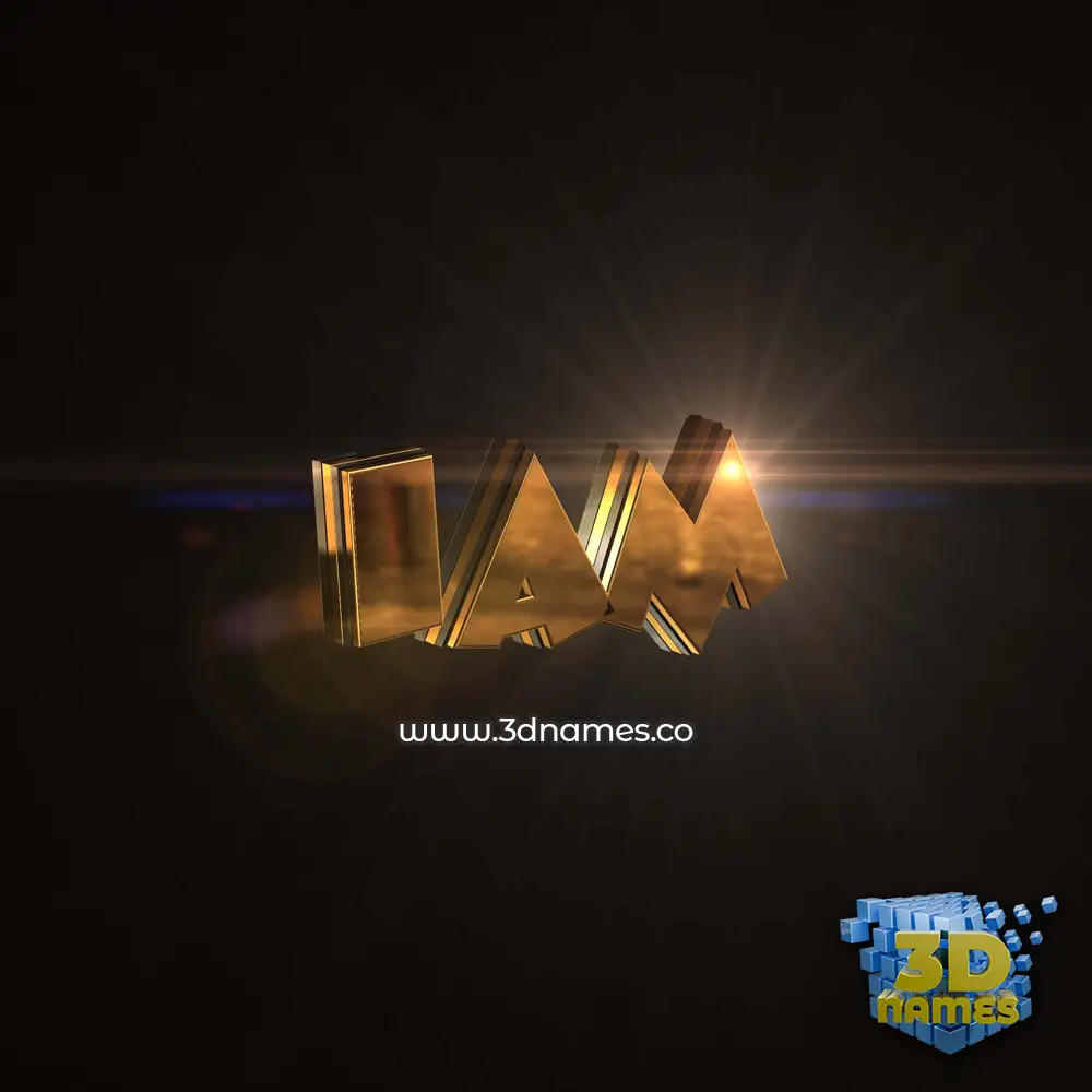 iam in Golden Sparkle style - 3D name wallpaper