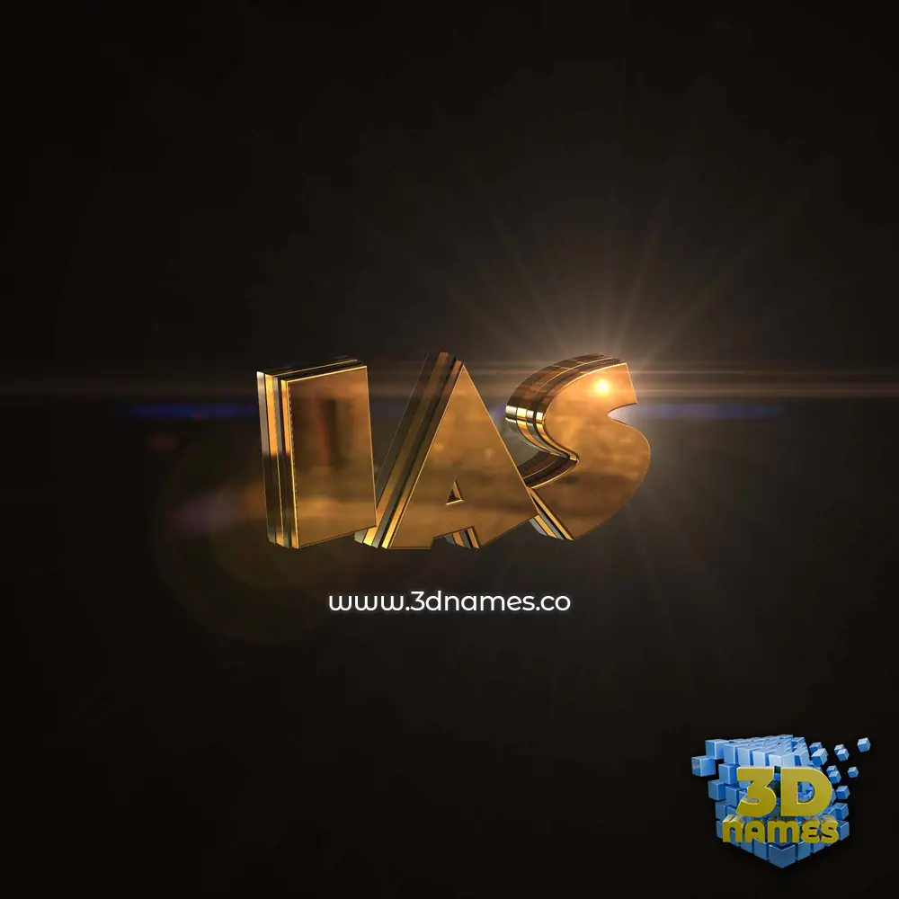 ias in Golden Sparkle style - 3D name wallpaper
