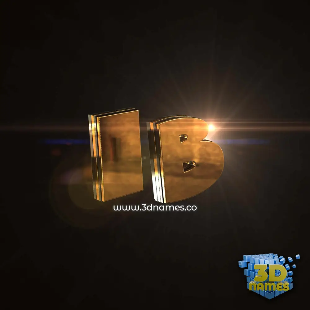 ib in Golden Sparkle style - 3D name wallpaper