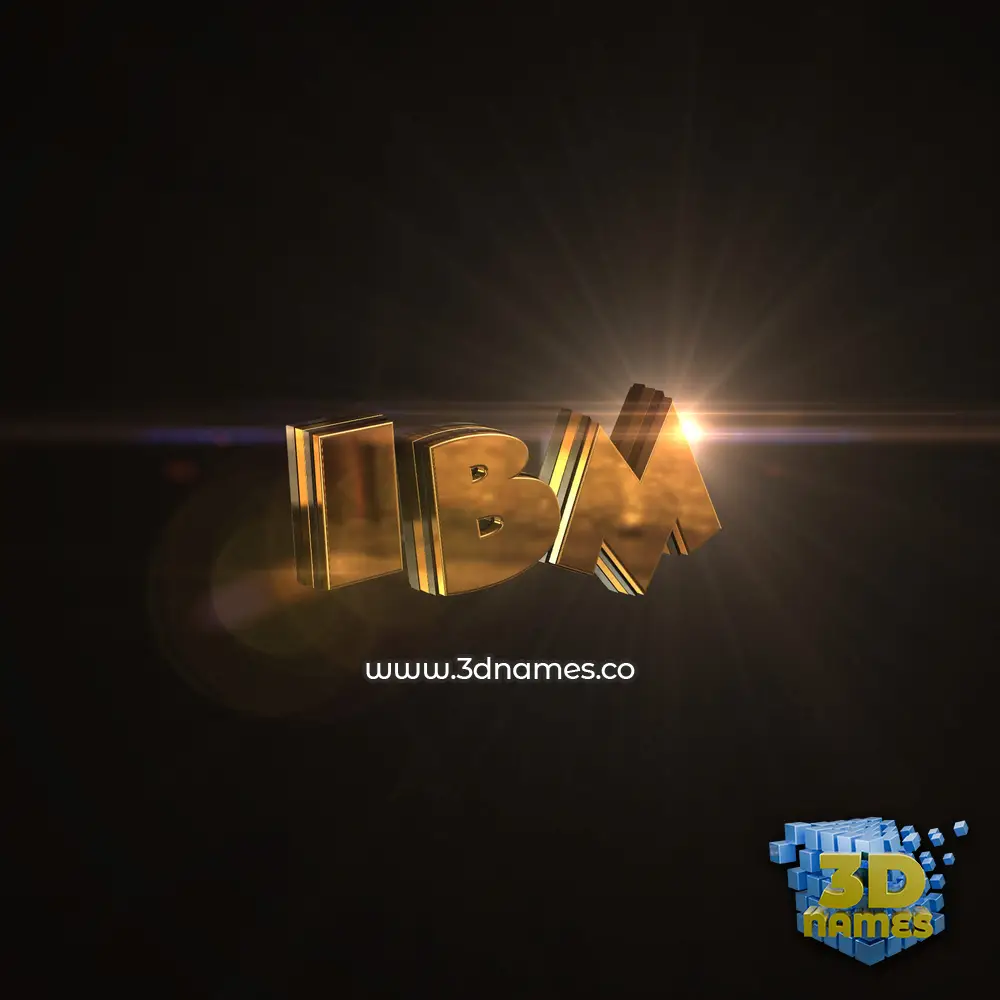 ibm in Golden Sparkle style - 3D name wallpaper
