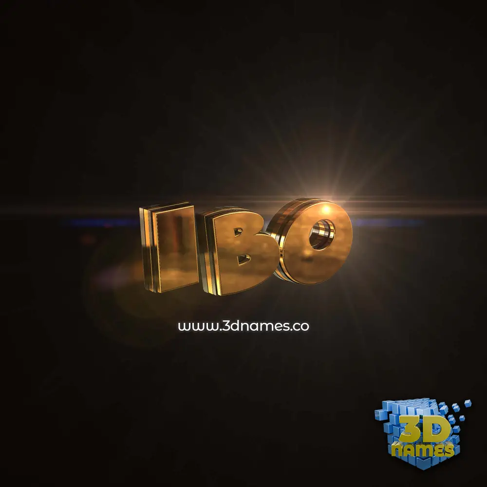 ibo in Golden Sparkle style - 3D name wallpaper