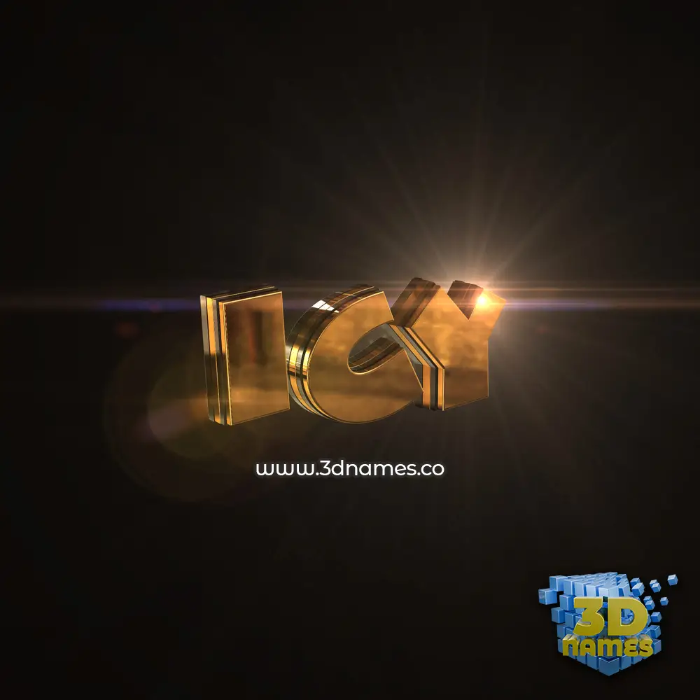 icy in Golden Sparkle style - 3D name wallpaper