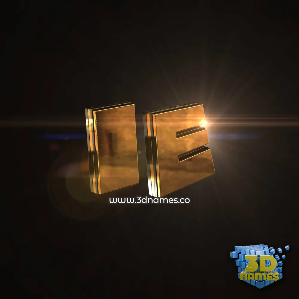 ie in Golden Sparkle style - 3D name wallpaper