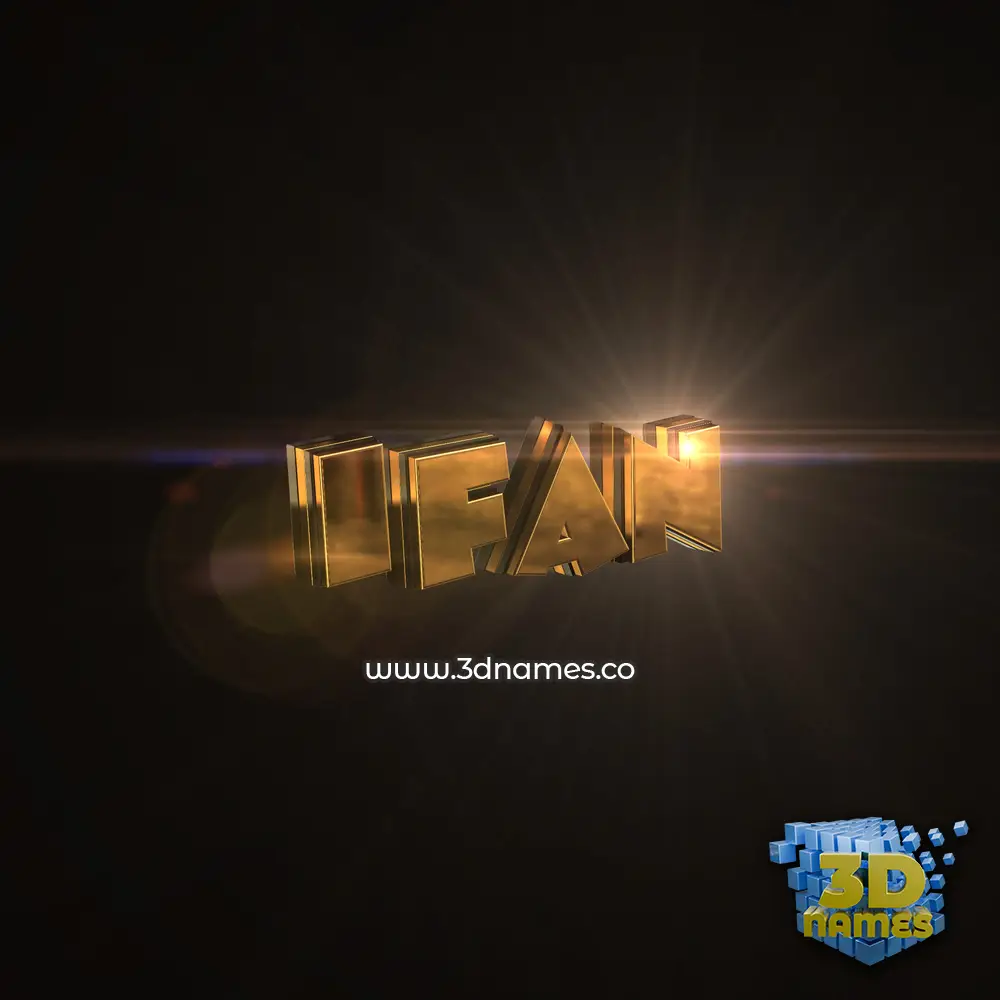 ifan in Golden Sparkle style - 3D name wallpaper