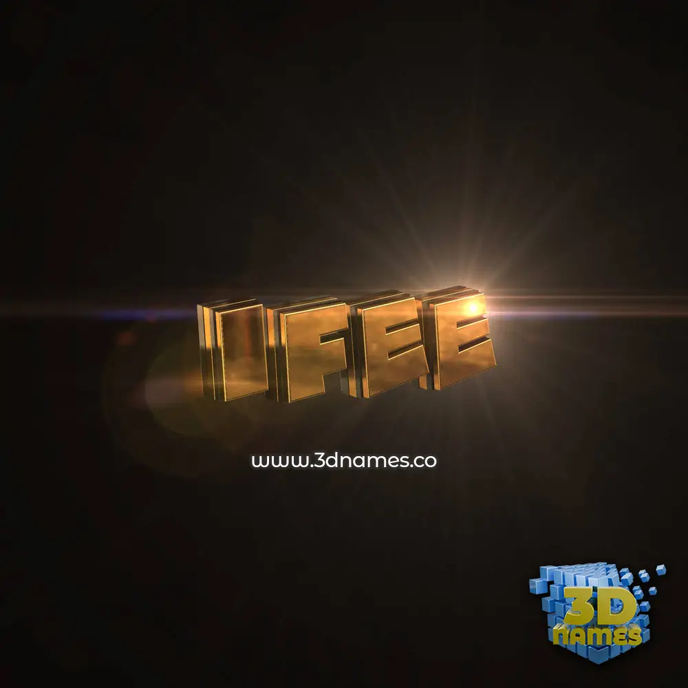 ifee in Golden Sparkle style - 3D name wallpaper
