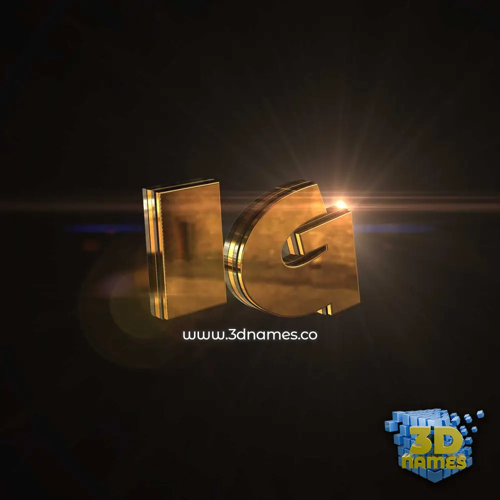 ig in Golden Sparkle style - 3D name wallpaper