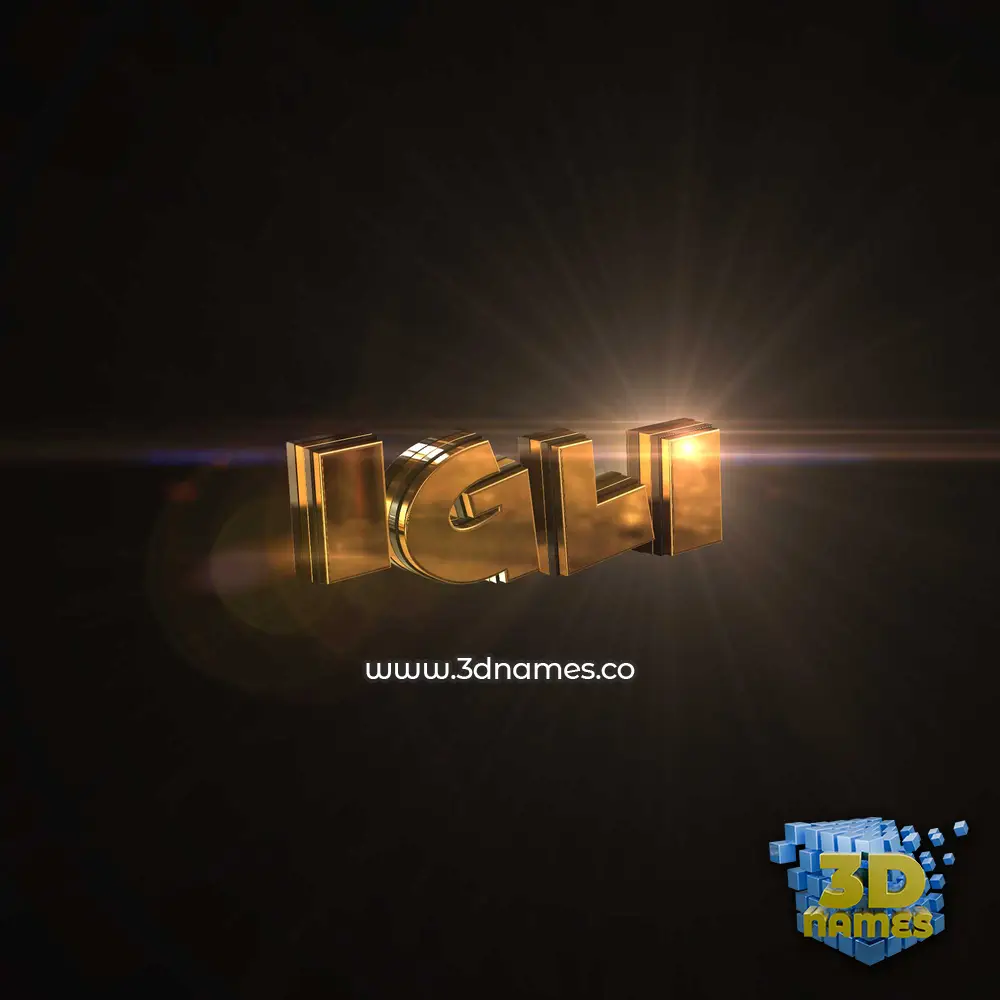 igli in Golden Sparkle style - 3D name wallpaper