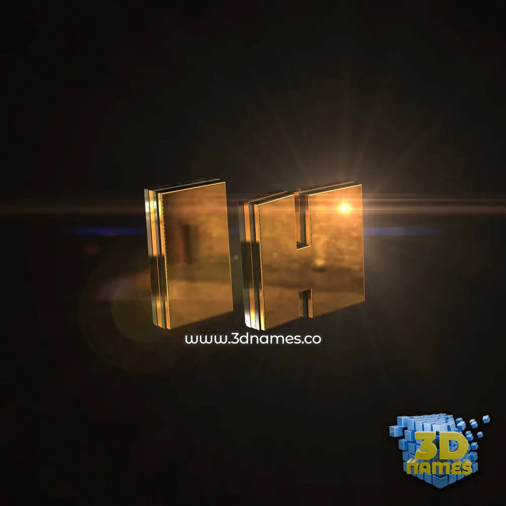 ih in Golden Sparkle style - 3D name wallpaper