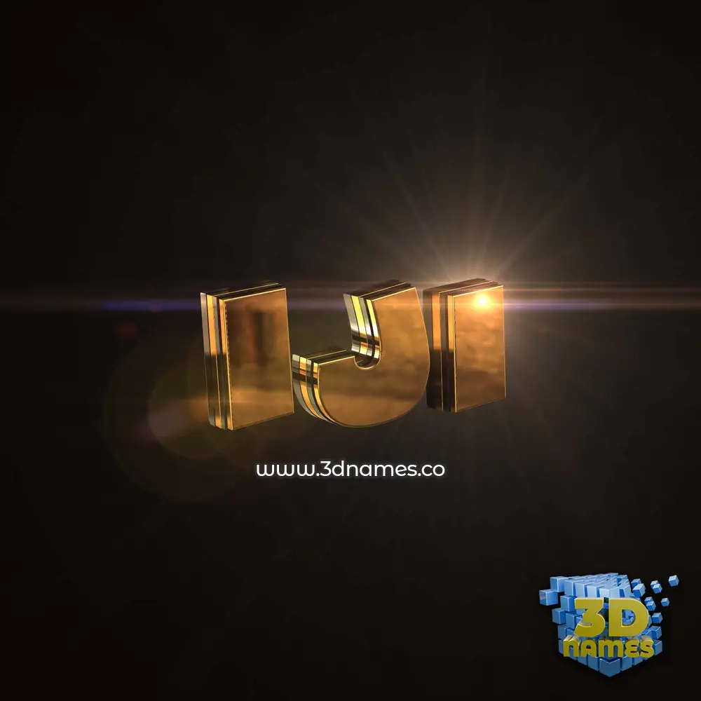 iji in Golden Sparkle style - 3D name wallpaper