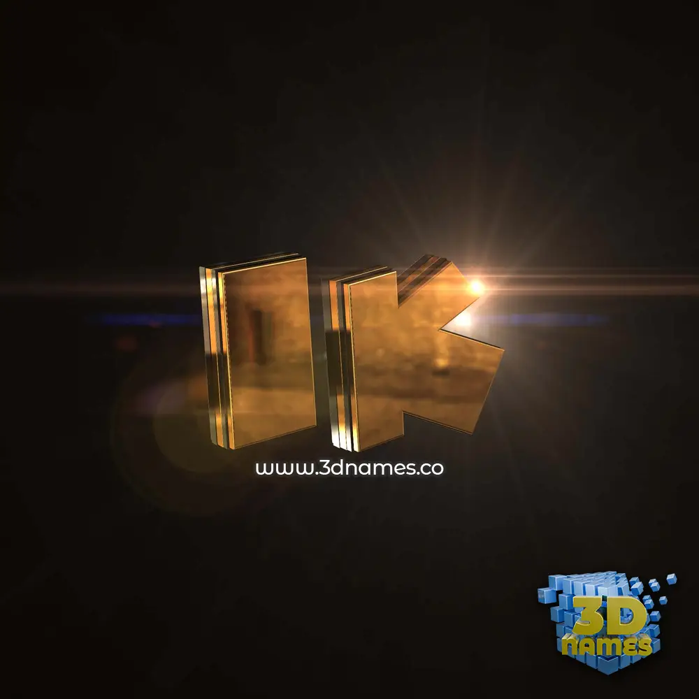 ik in Golden Sparkle style - 3D name wallpaper