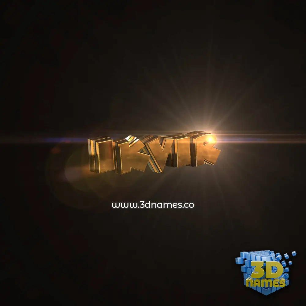 ikvir in Golden Sparkle style - 3D name wallpaper