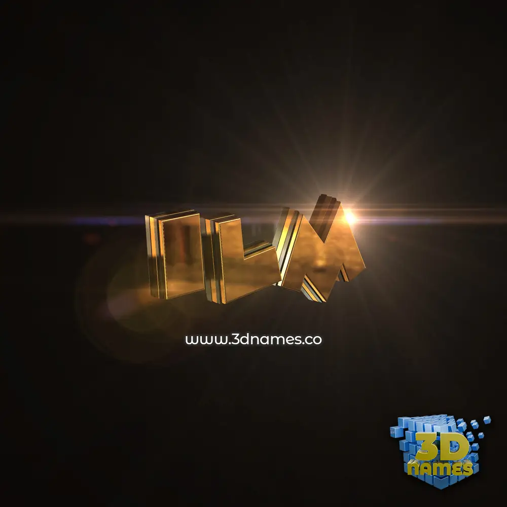 ilm in Golden Sparkle style - 3D name wallpaper