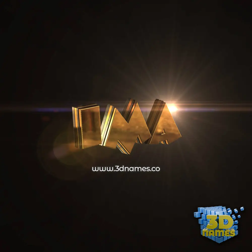 ima in Golden Sparkle style - 3D name wallpaper