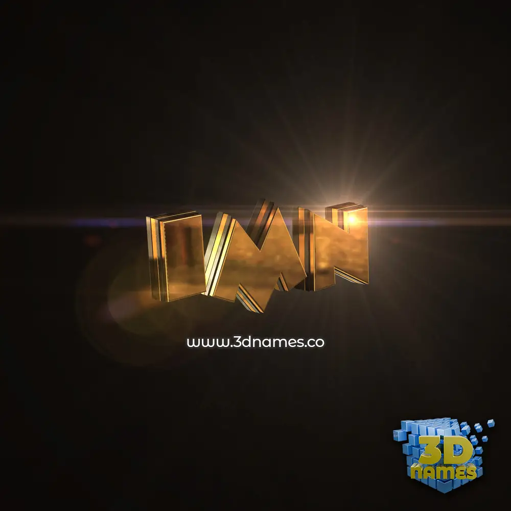 imn in Golden Sparkle style - 3D name wallpaper