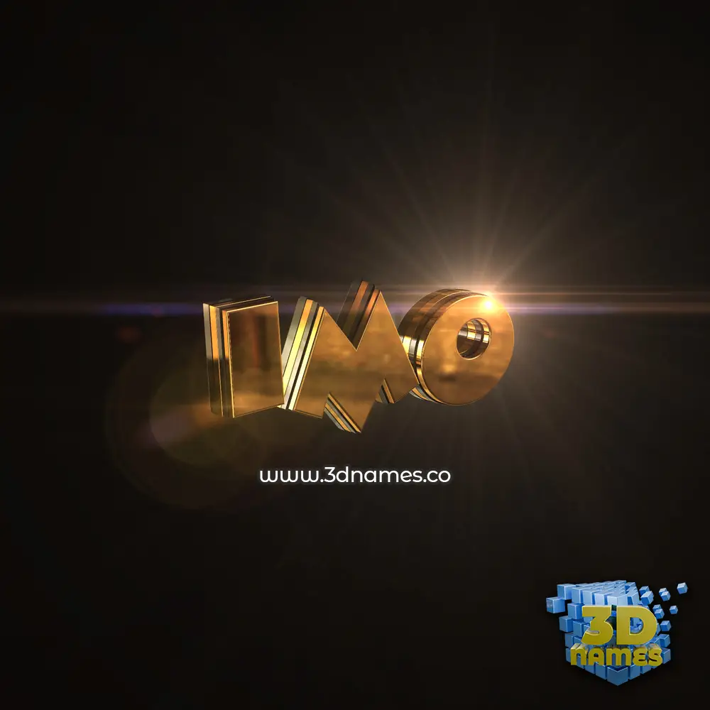 imo in Golden Sparkle style - 3D name wallpaper