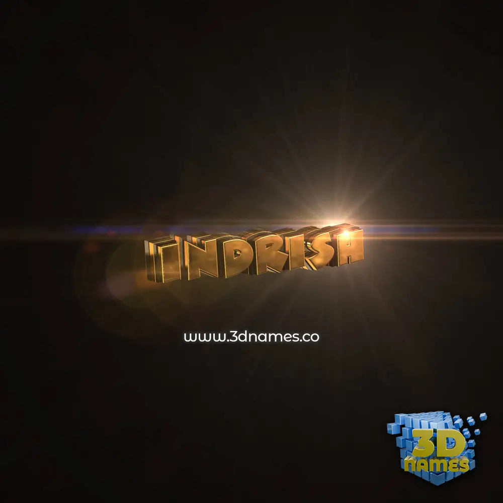 indrish in Golden Sparkle style - 3D name wallpaper