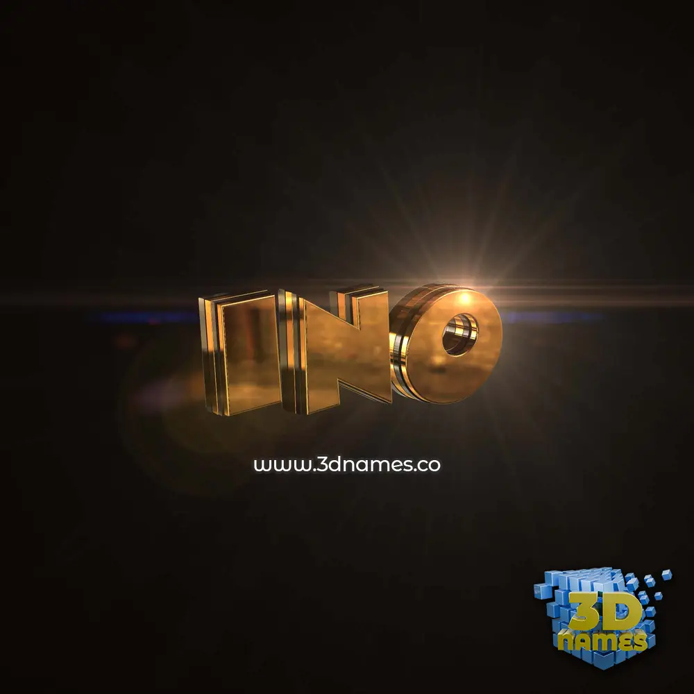 ino in Golden Sparkle style - 3D name wallpaper