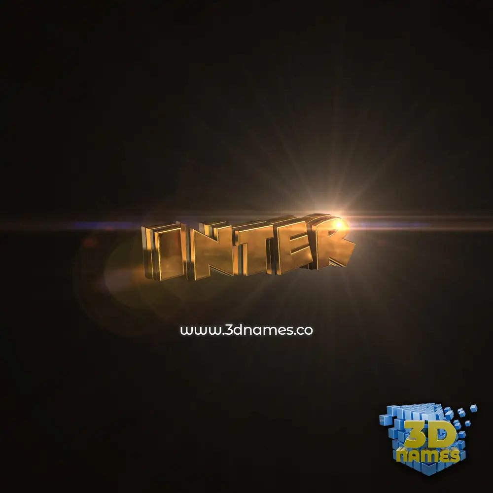 inter in Golden Sparkle style - 3D name wallpaper