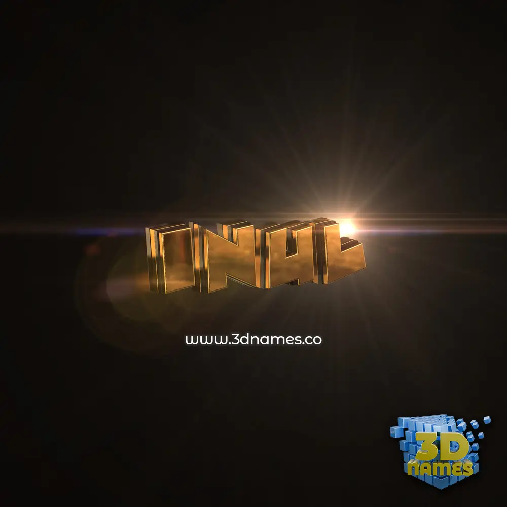 inul in Golden Sparkle style - 3D name wallpaper