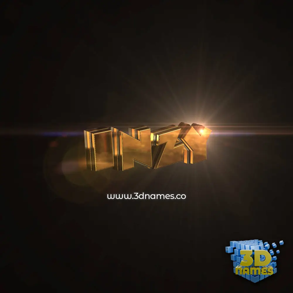 inzy in Golden Sparkle style - 3D name wallpaper