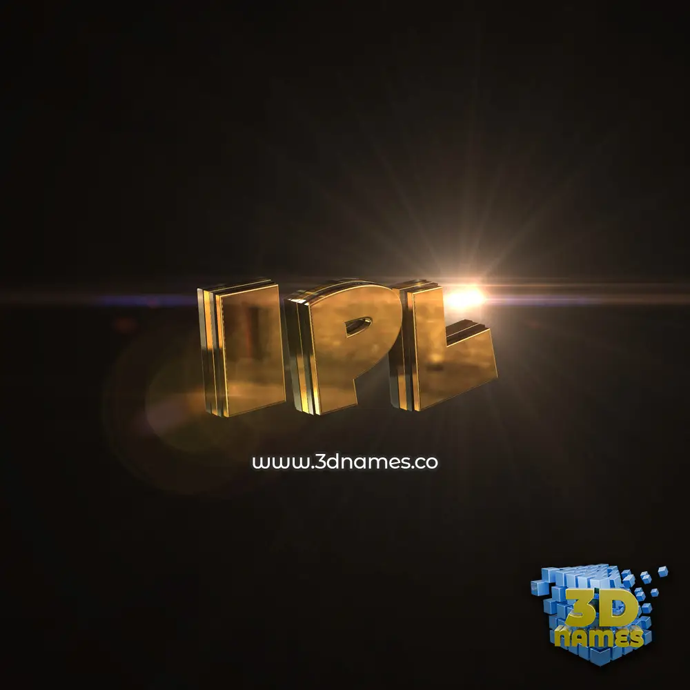 ipl in Golden Sparkle style - 3D name wallpaper