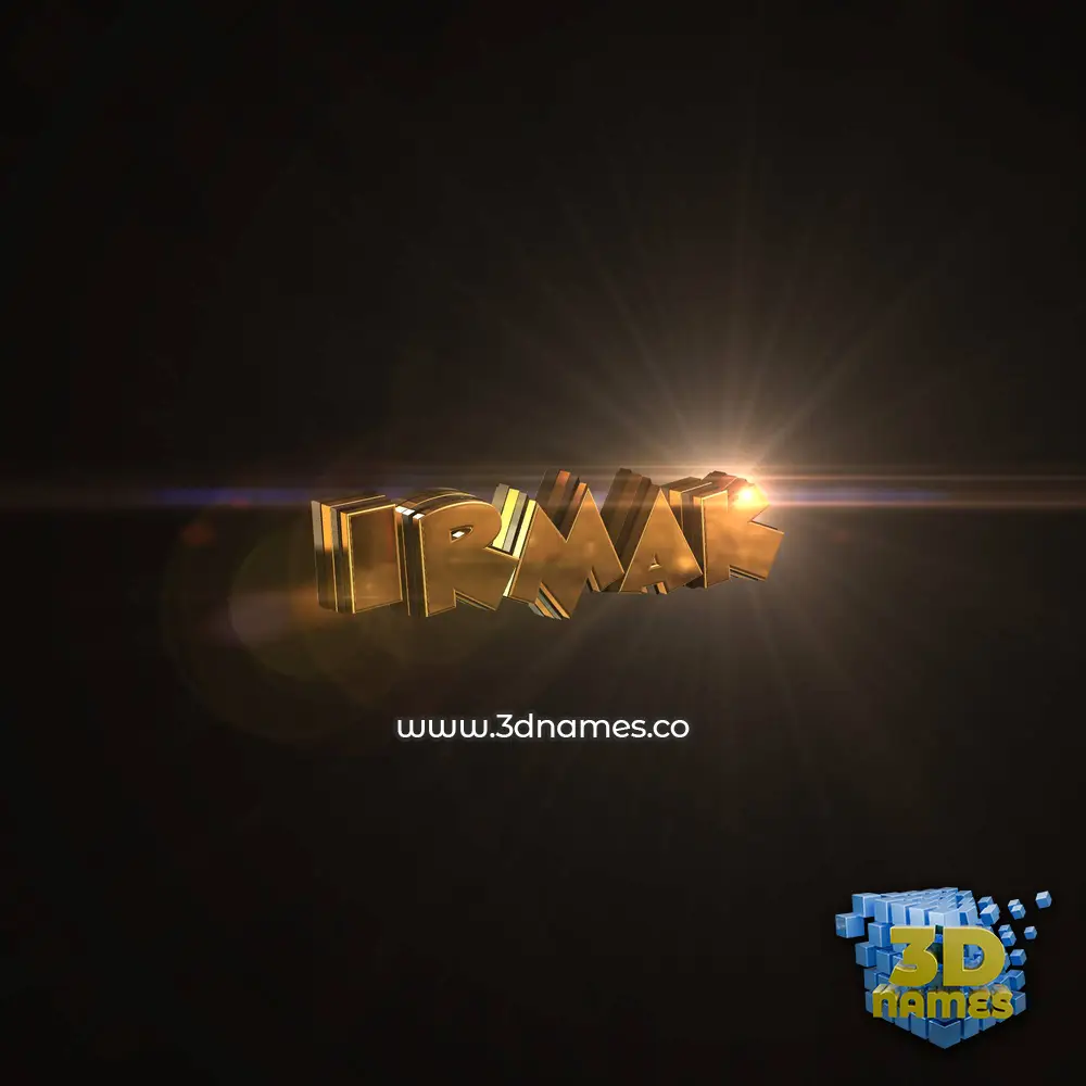 irmak in Golden Sparkle style - 3D name wallpaper