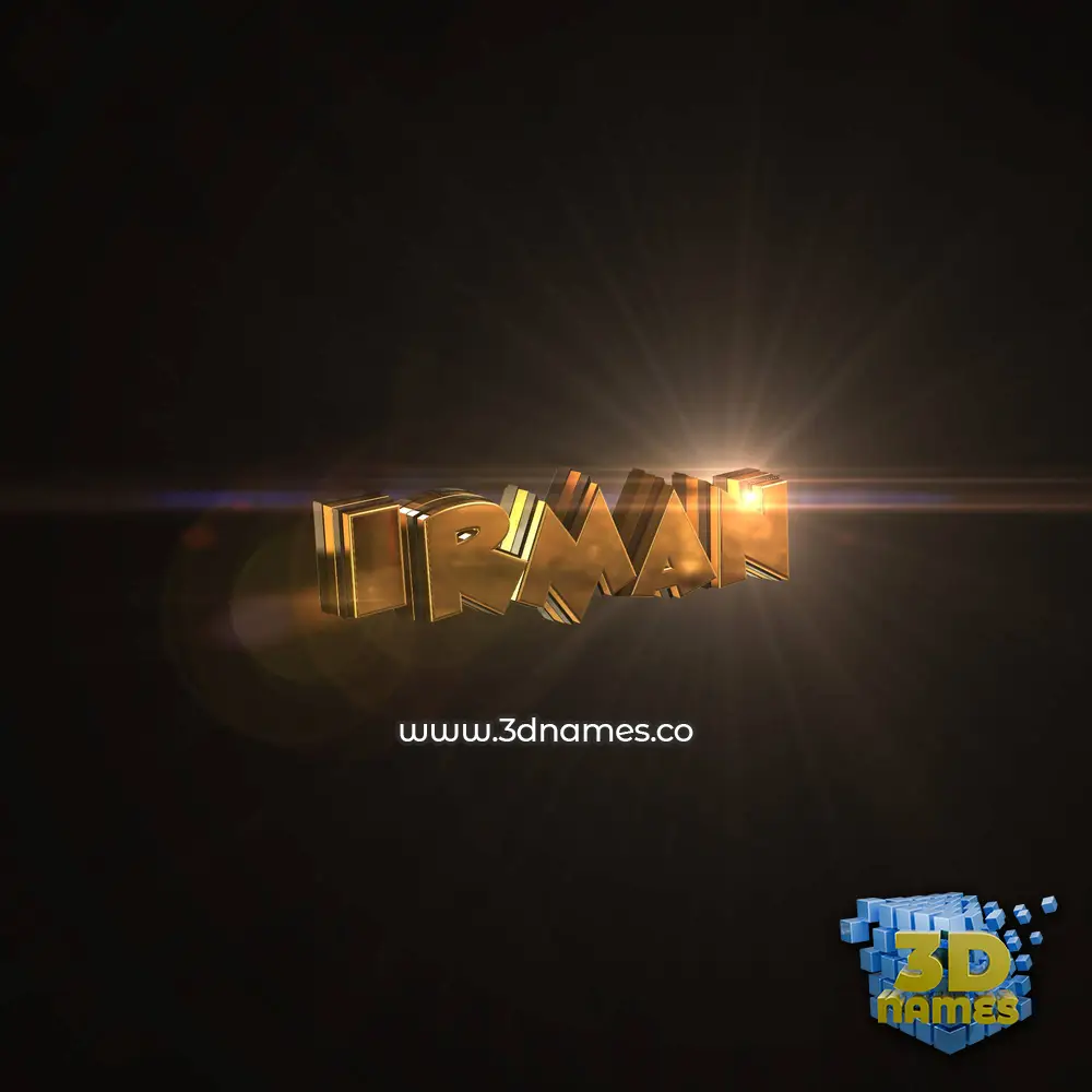 irman in Golden Sparkle style - 3D name wallpaper