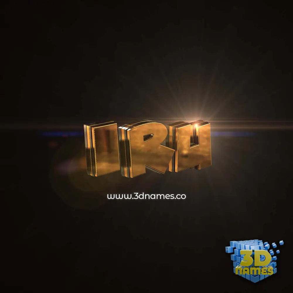 iru in Golden Sparkle style - 3D name wallpaper
