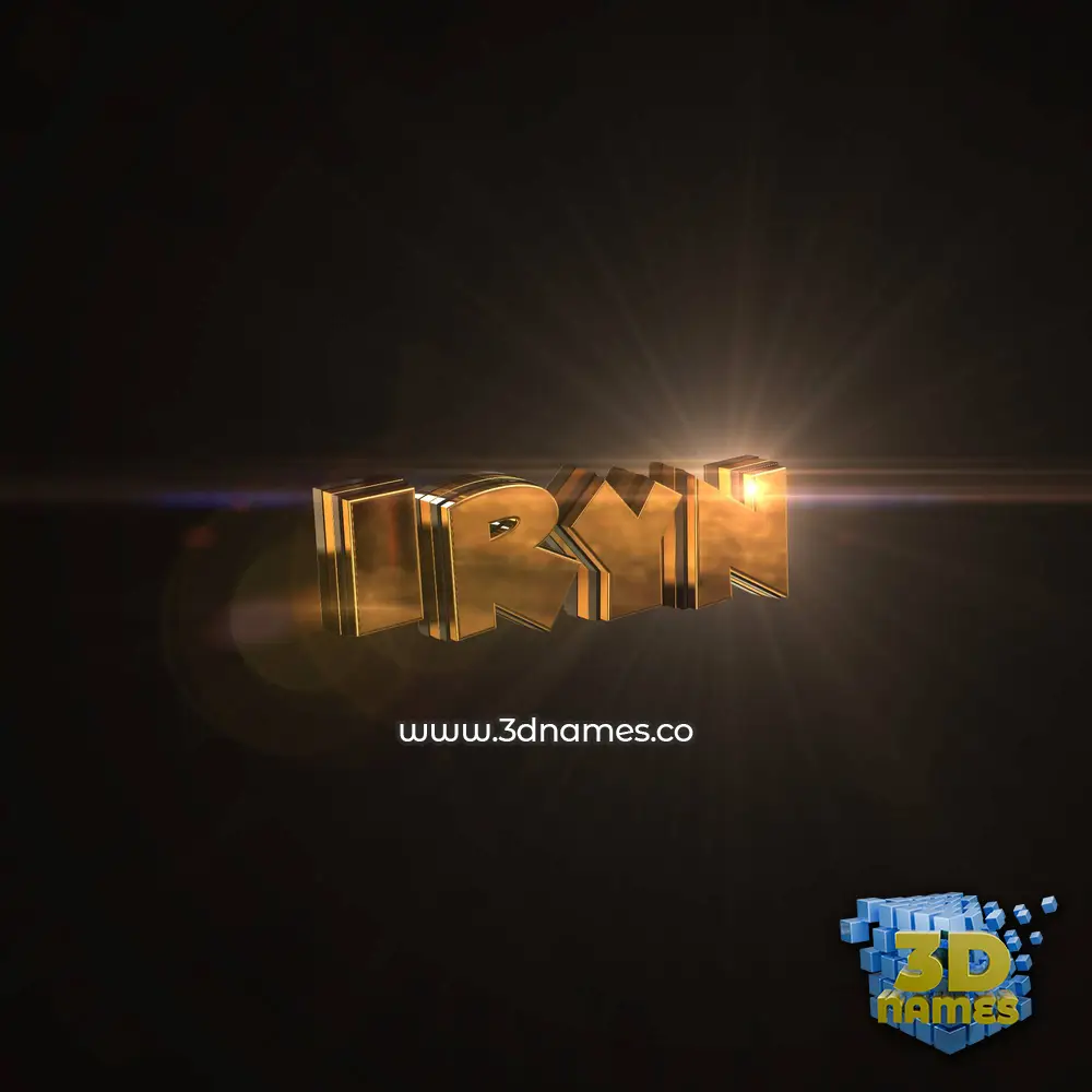 iryn in Golden Sparkle style - 3D name wallpaper