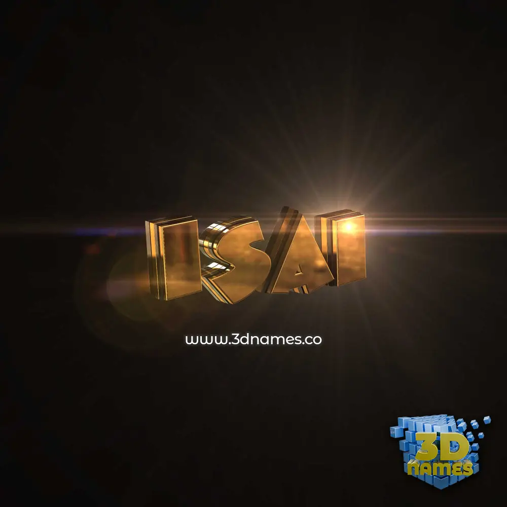 isai in Golden Sparkle style - 3D name wallpaper