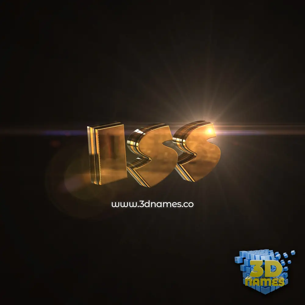 iss in Golden Sparkle style - 3D name wallpaper