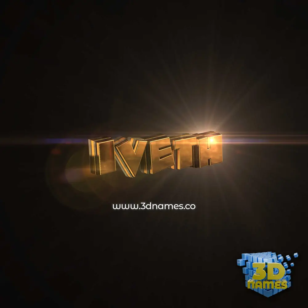 iveth in Golden Sparkle style - 3D name wallpaper