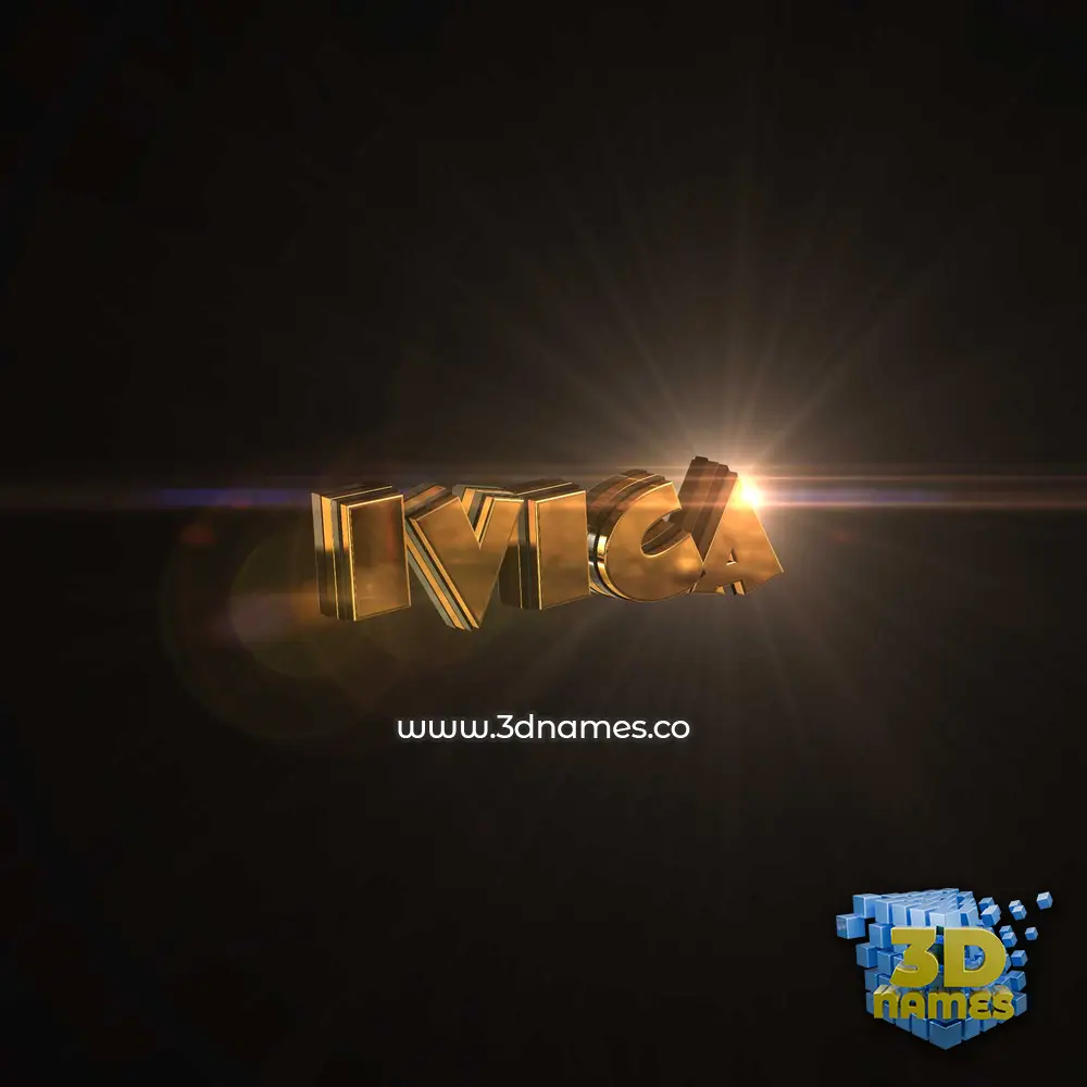 ivica in Golden Sparkle style - 3D name wallpaper
