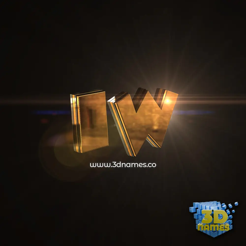 iw in Golden Sparkle style - 3D name wallpaper