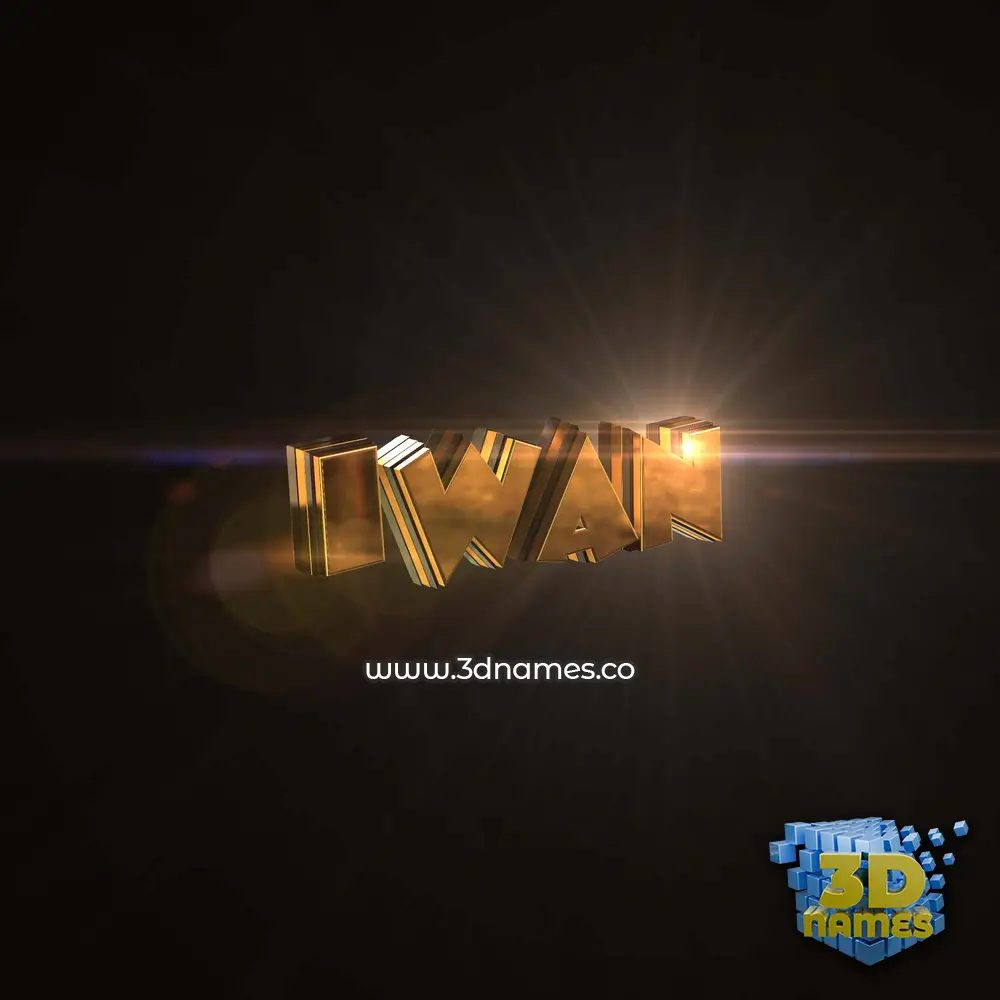 iwan in Golden Sparkle style - 3D name wallpaper