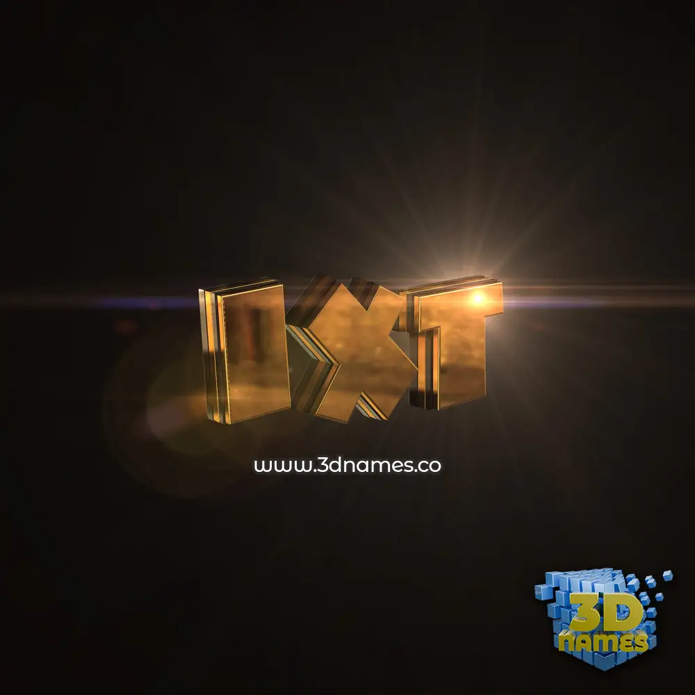 ixt in Golden Sparkle style - 3D name wallpaper