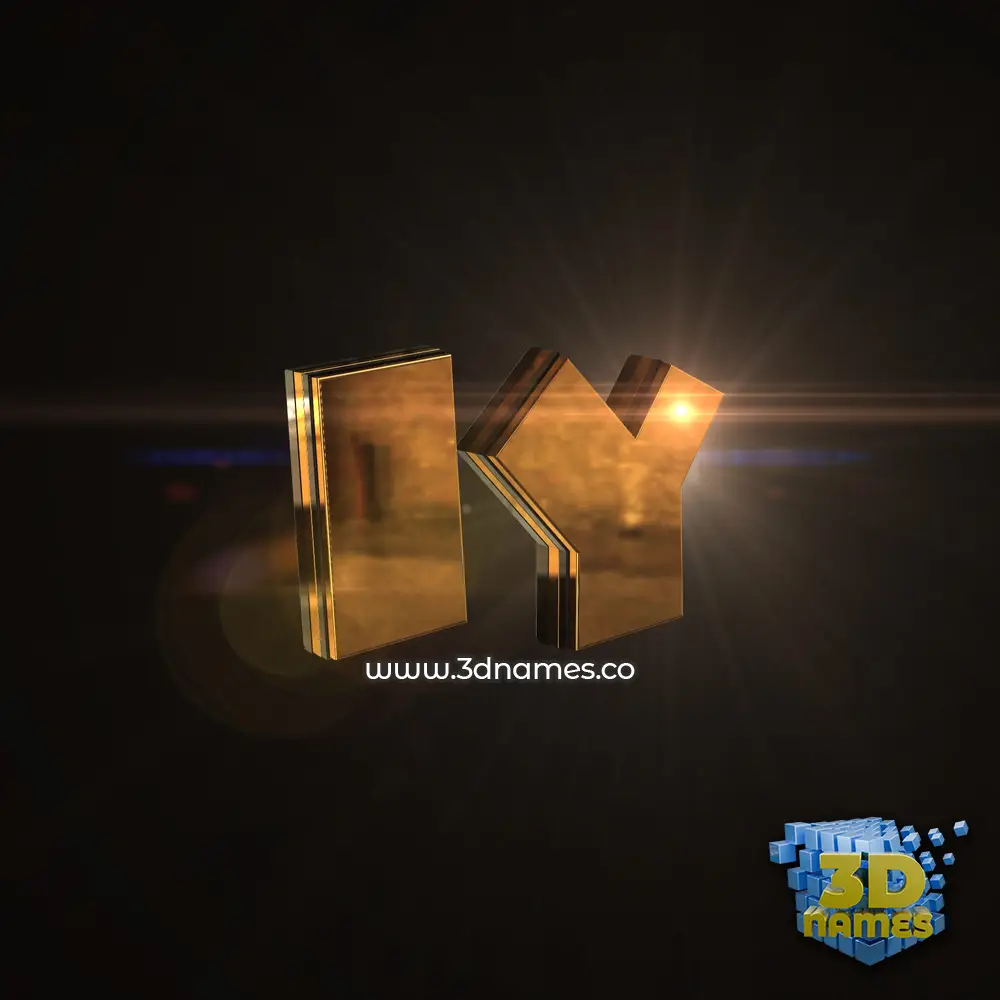 iy in Golden Sparkle style - 3D name wallpaper