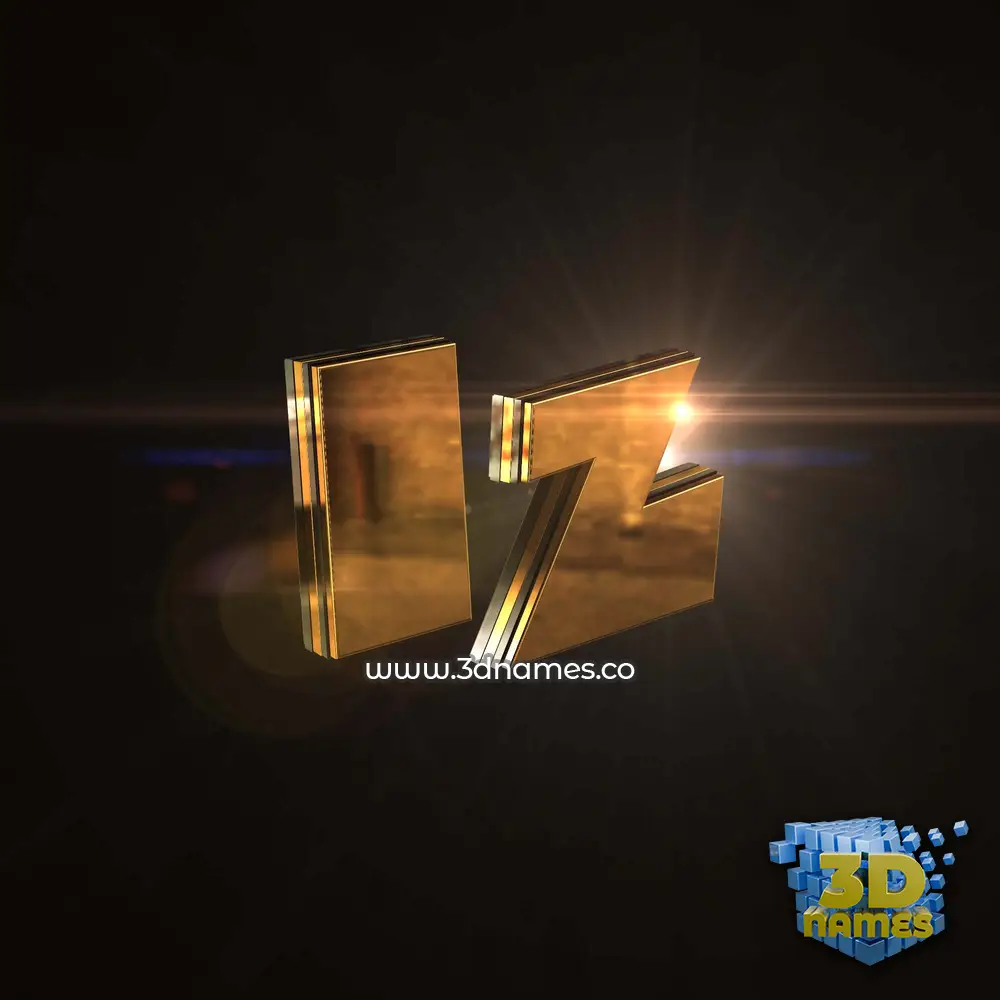 iz in Golden Sparkle style - 3D name wallpaper