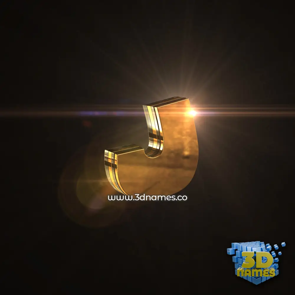 j in Golden Sparkle style - 3D name wallpaper