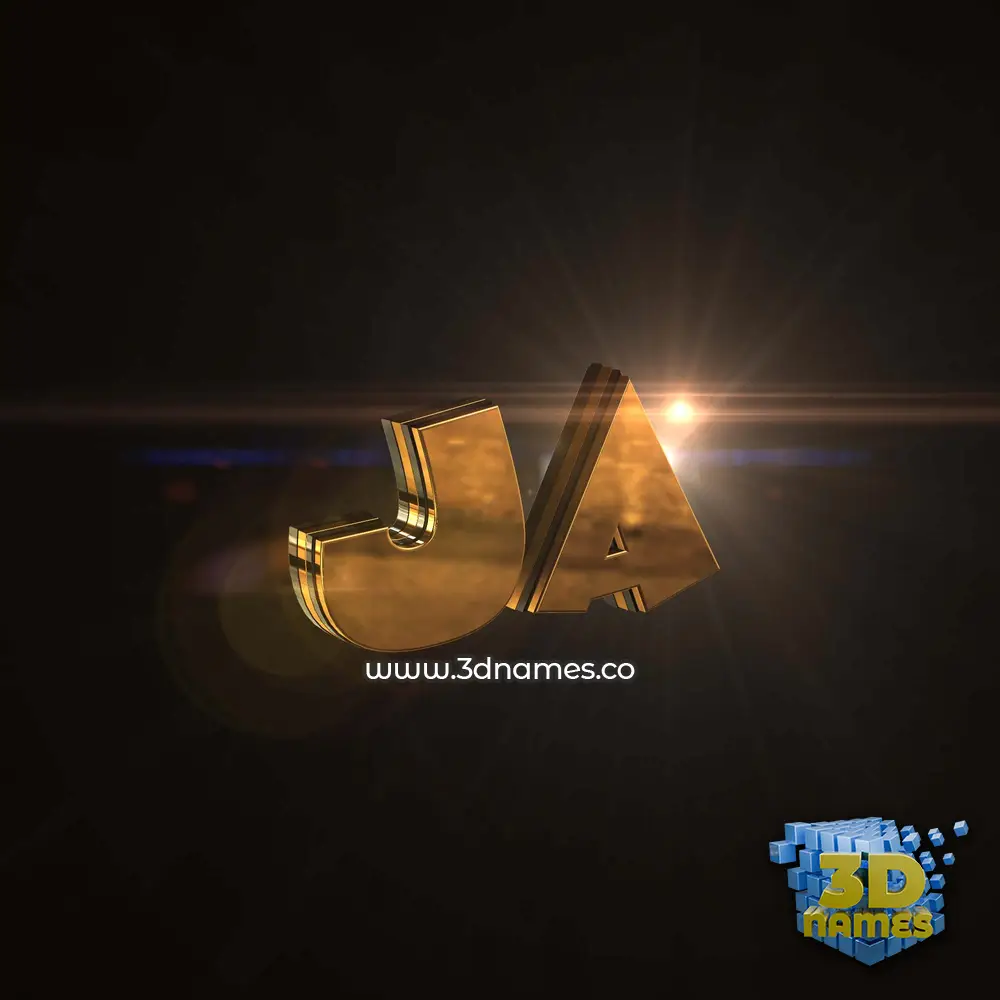 ja in Golden Sparkle style - 3D name wallpaper