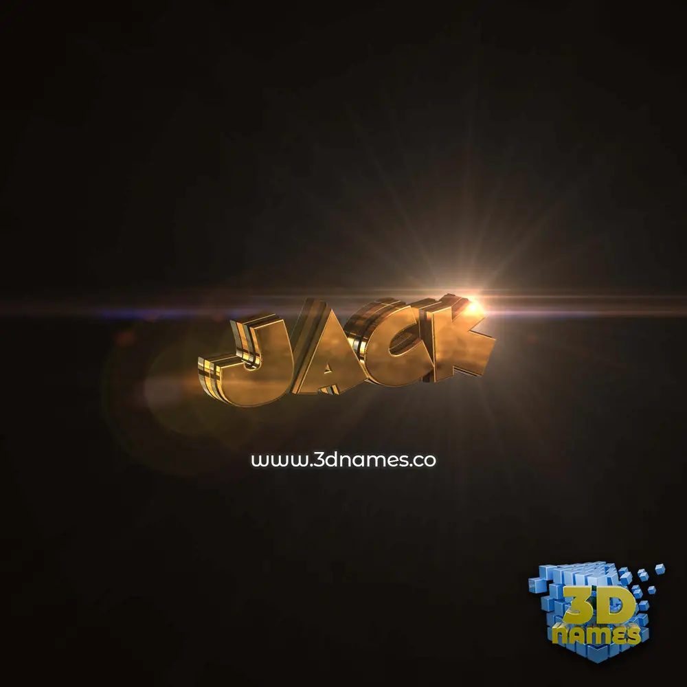 jack in Golden Sparkle style - 3D name wallpaper
