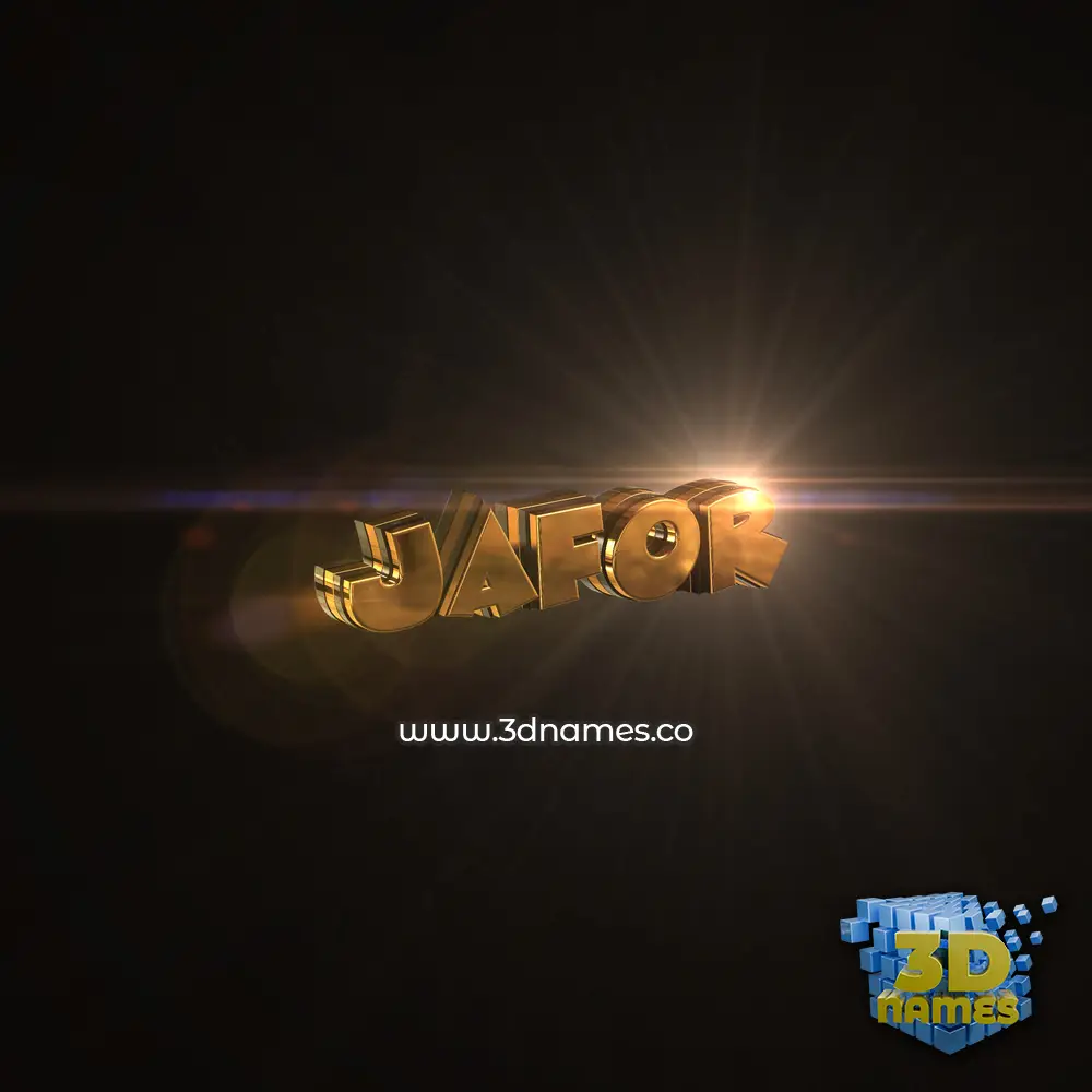 jafor in Golden Sparkle style - 3D name wallpaper